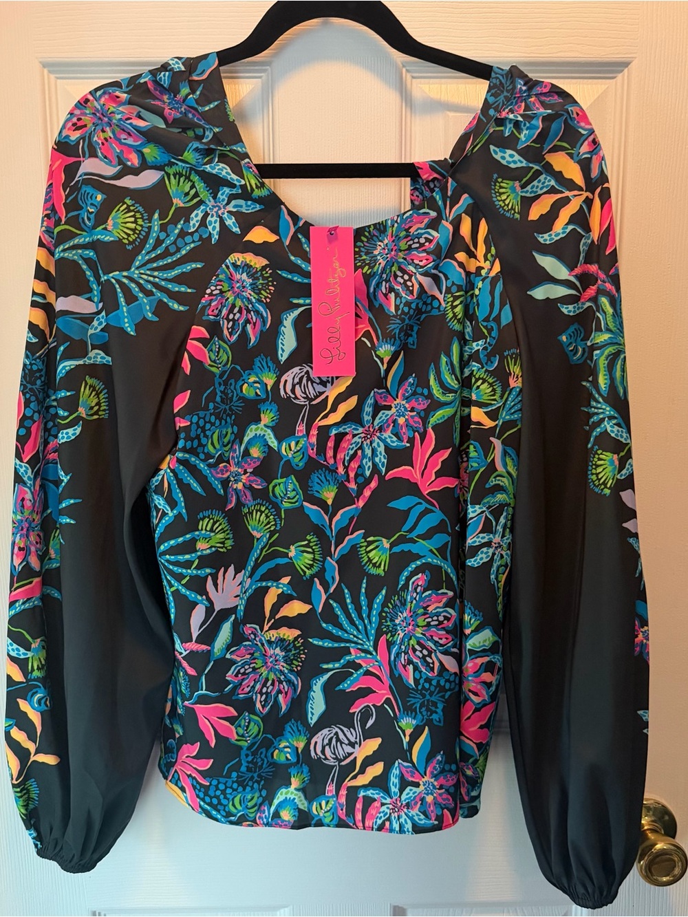 Lilly Pulitzer Imani long sleeve top Paradise Glow Onyx
